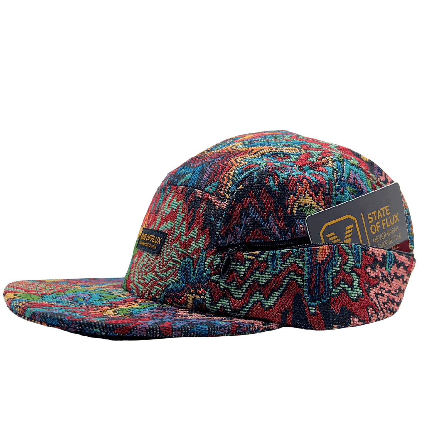 Zippered Surrealism 5 - Panel Hat in multi - State Of Flux - State Of Flux